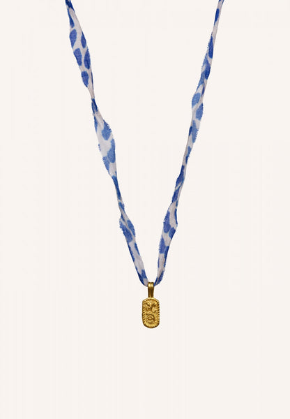 varanasi necklace | blue love print