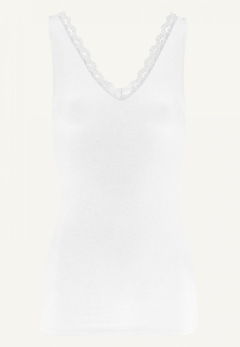 lace singlet | off white