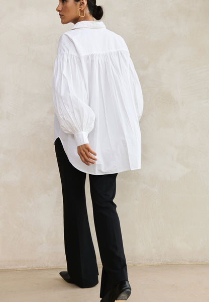 sarah poplin blouse | white