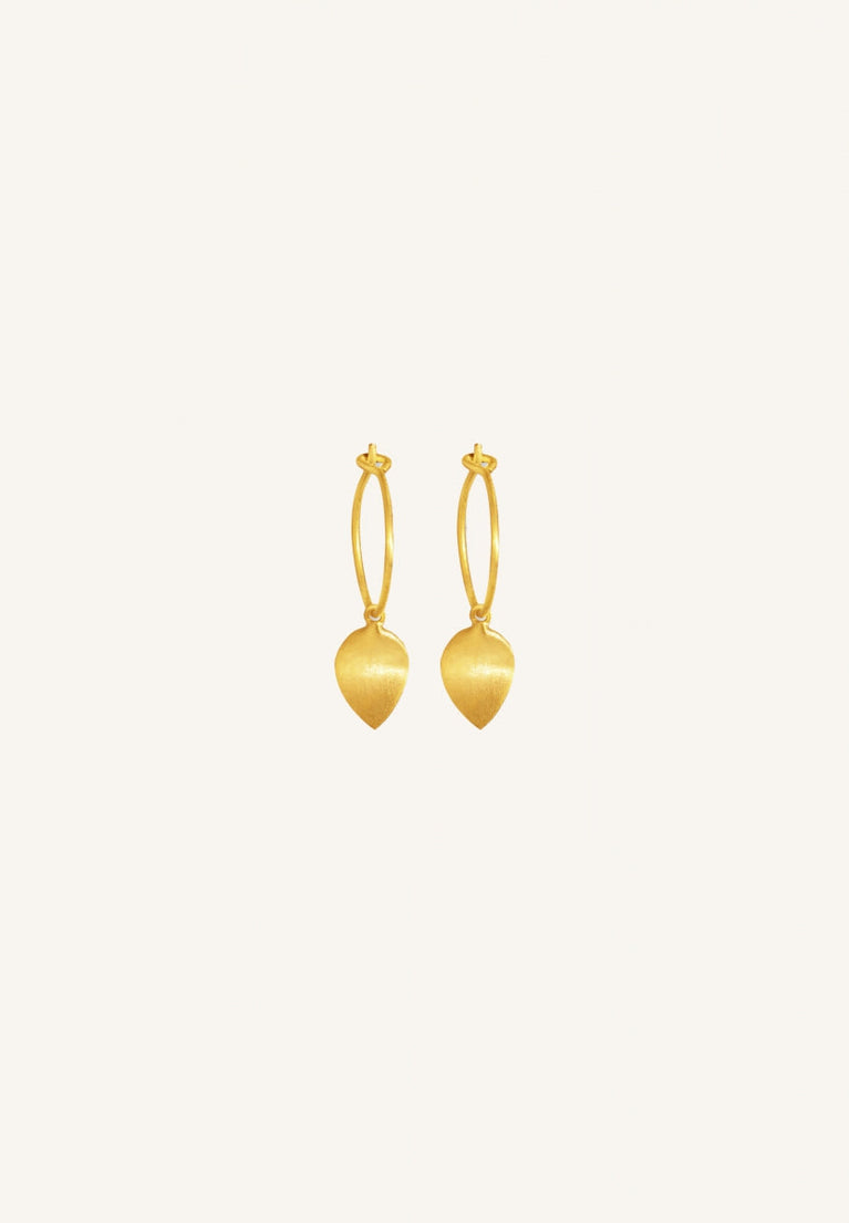 PD leave hoop earring | gold