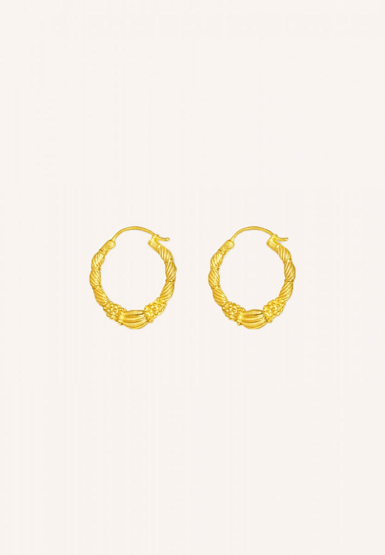 PD art hoop earring small | gold