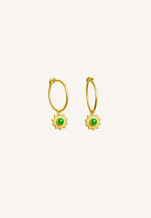 PD fleur hoop earring | green