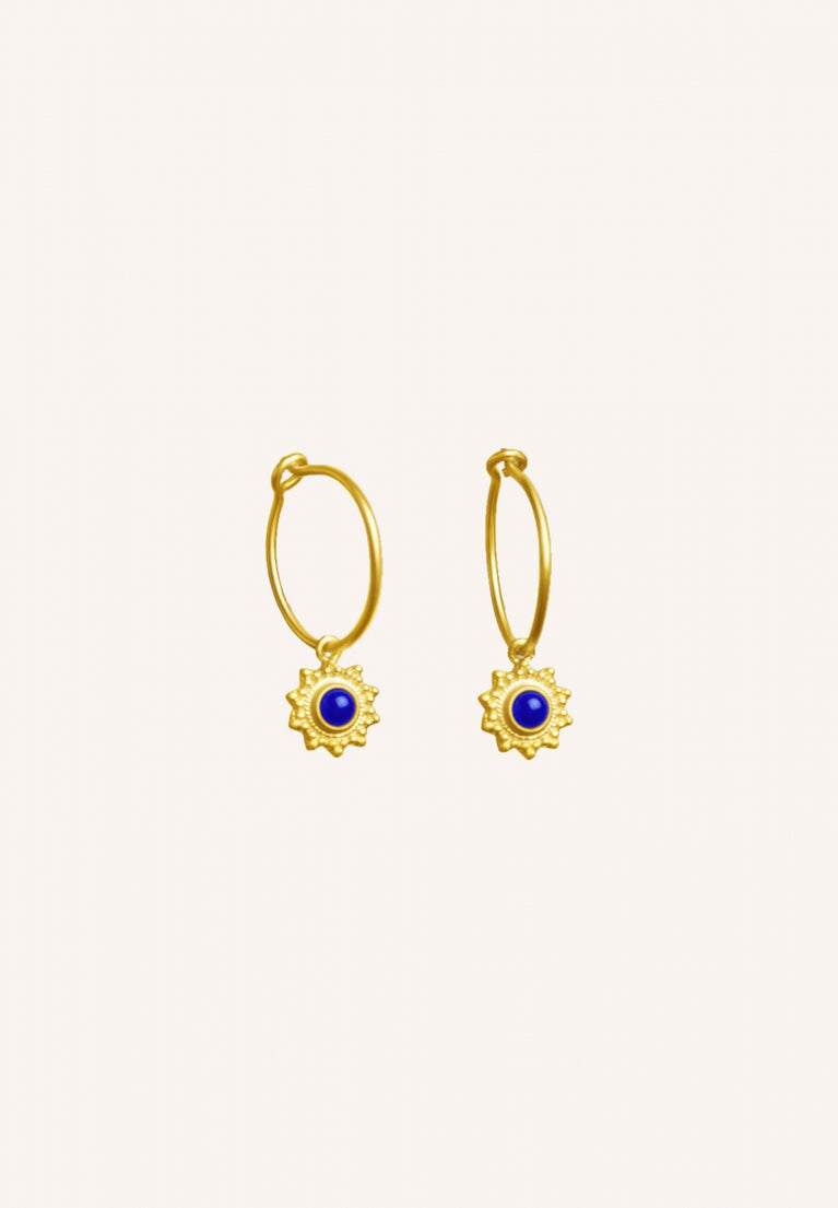 PD fleur hoop earring | blue