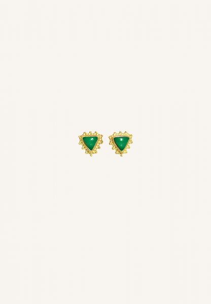 PD triangle stud earring | green