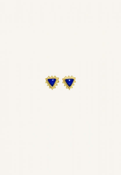 PD triangle stud earring | blue
