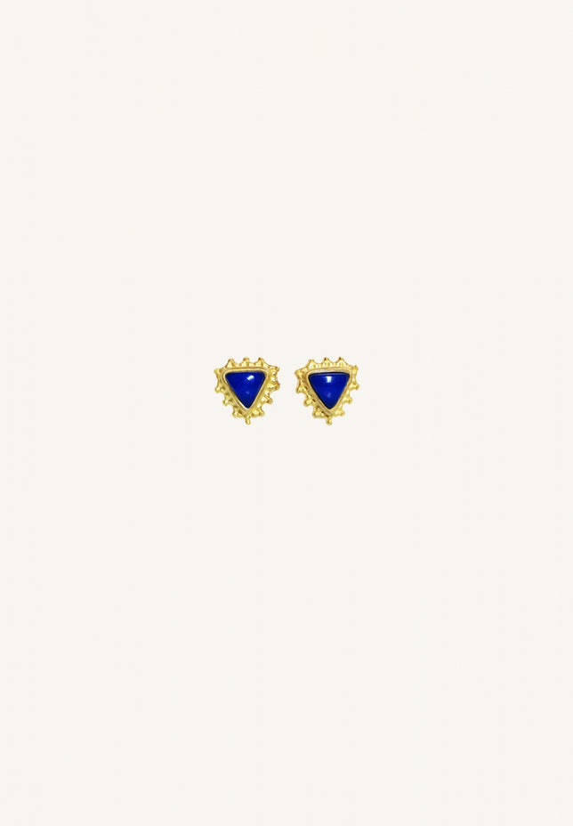 PD triangle stud earring | blue