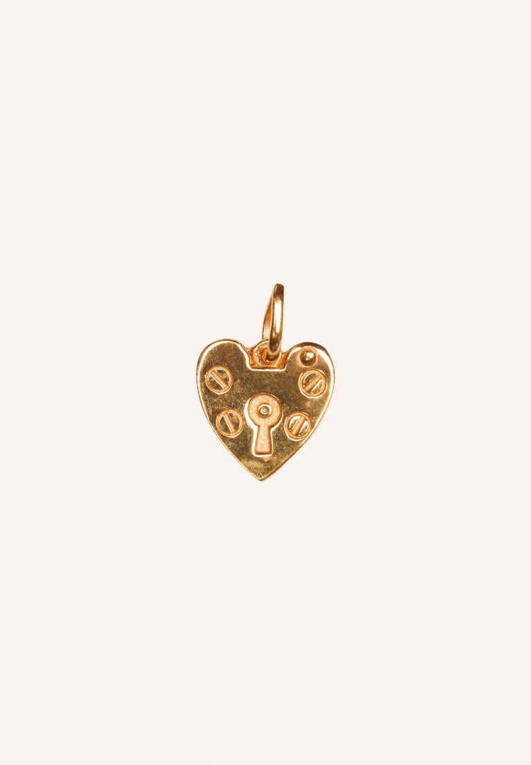 PD heart lock charm | gold