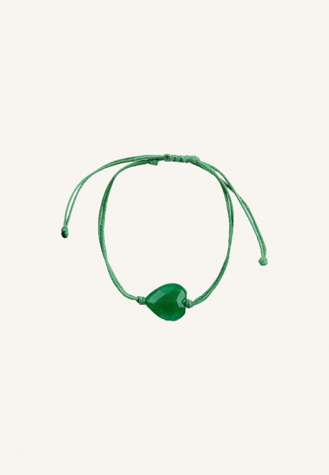 renee heart bracelet | emerald