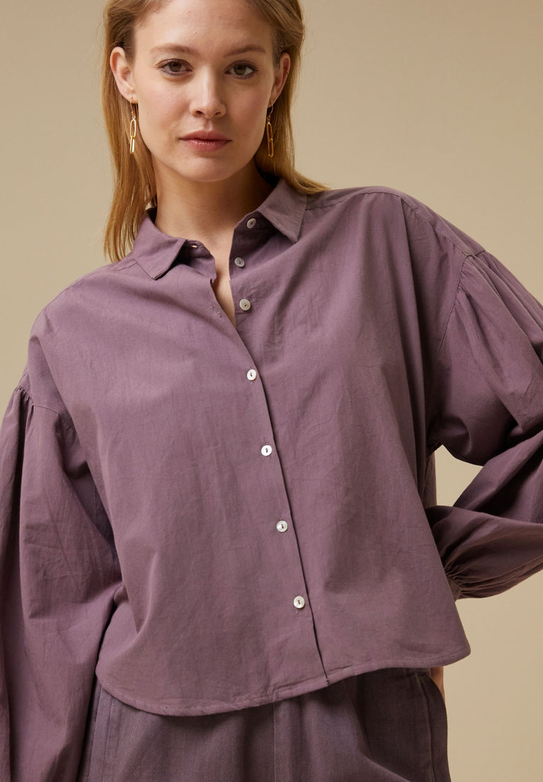 sarah short blouse | dark lavender