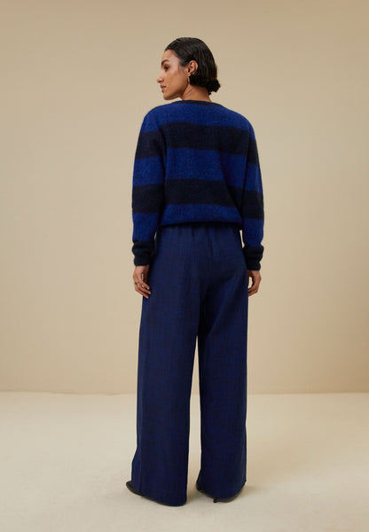 gwen stripe a pullover | kingsblue