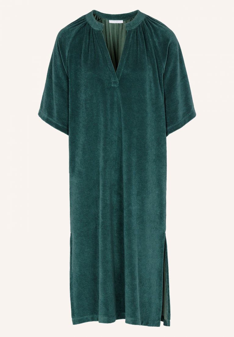 louisa slub dress | deep green