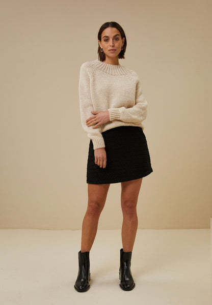 neve tweed skirt | black