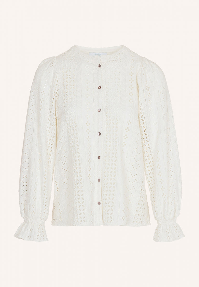 frankie embroidery blouse | off white