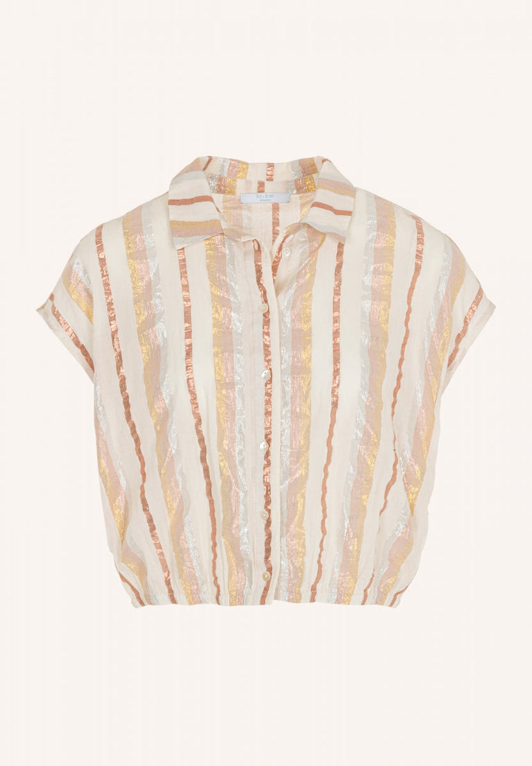 bieke gloss stripe blouse | pastel gloss stripe
