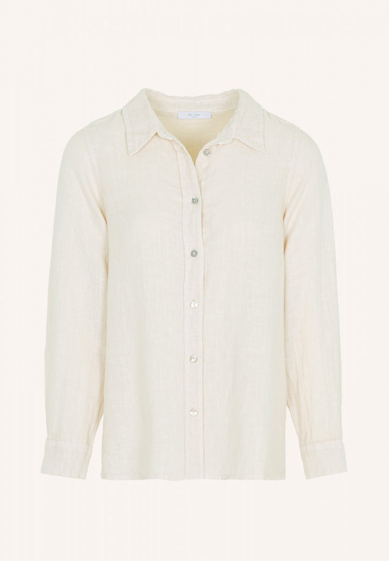 irene linen ls blouse | cream