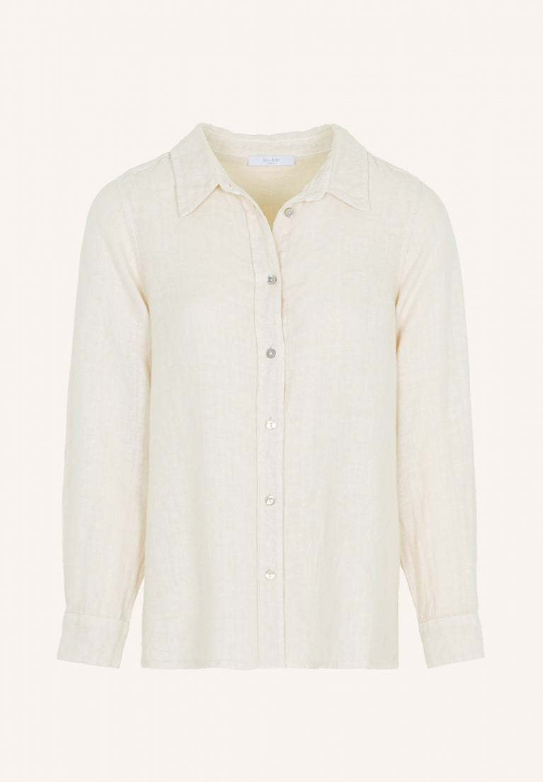 irene linen ls blouse | cream