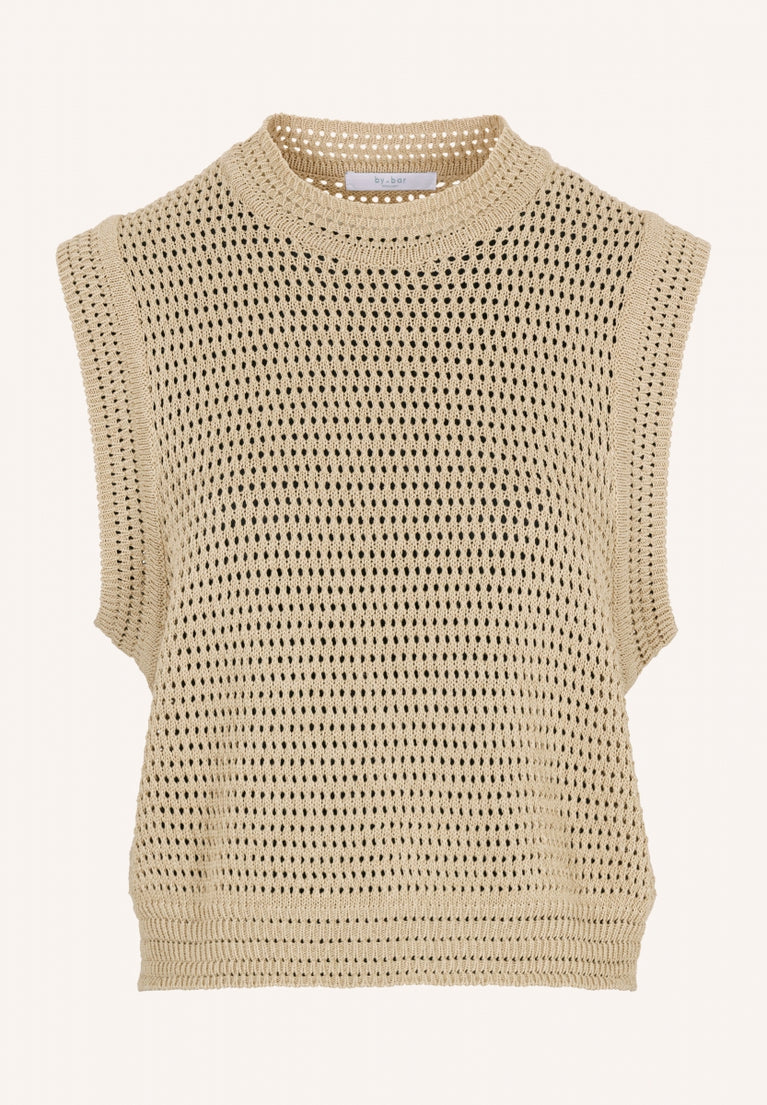 angy sleeveless pullover | latte