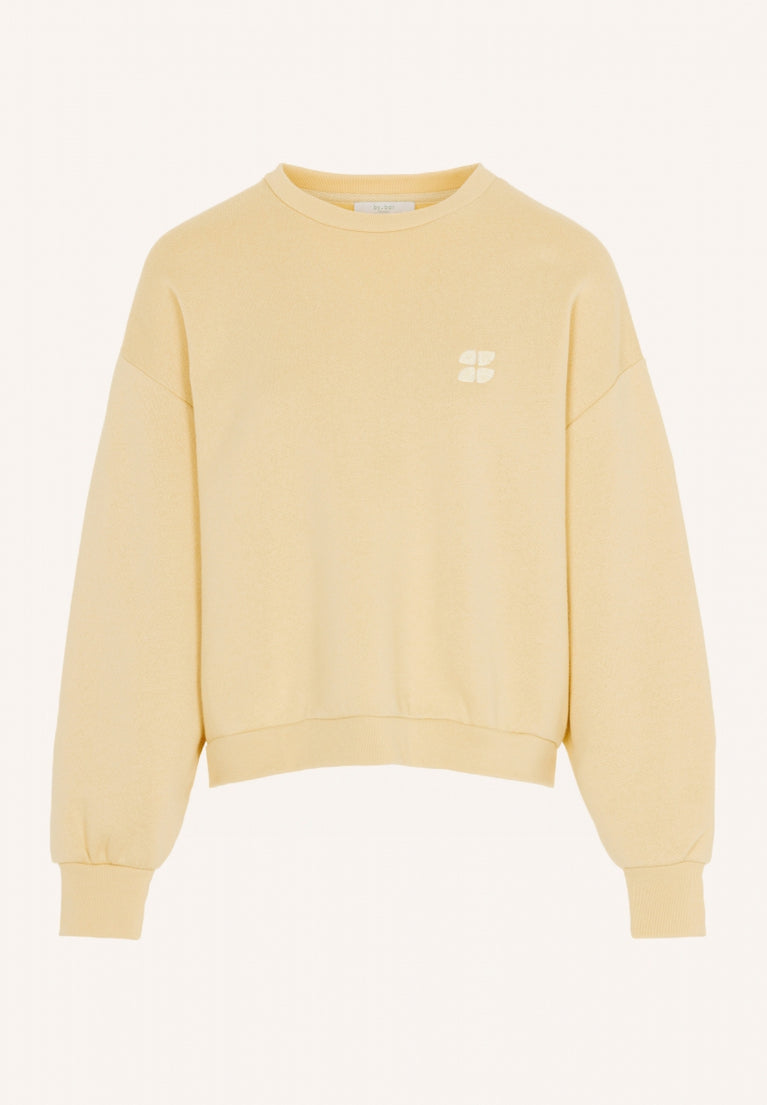 bibi short logo sweater | vanille