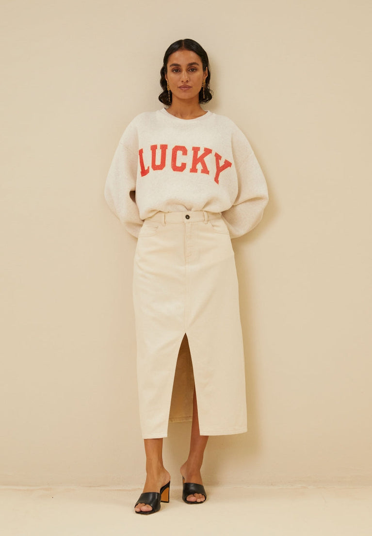 bibi lucky vintage sweater | oyster melee