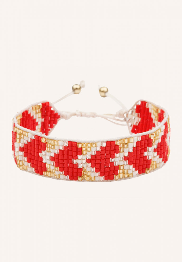 heart bracelet | poppy-red
