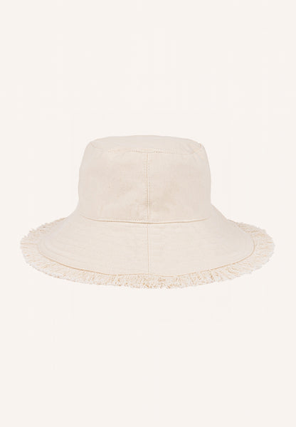 fringed bucket hat | grain
