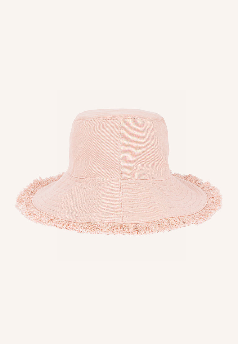 fringed bucket hat | lilac rose