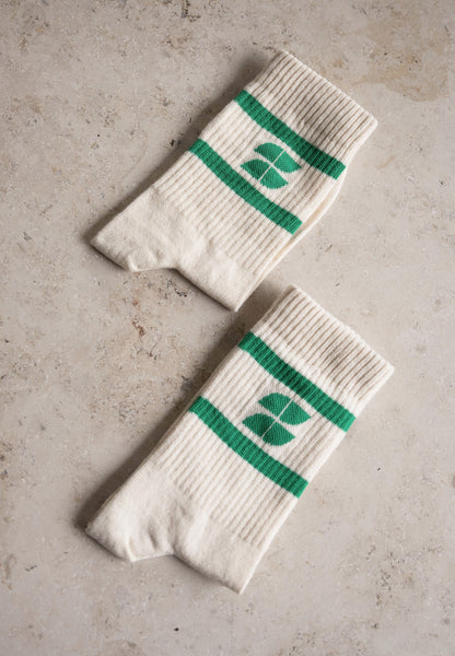 logo uni socks | spring green